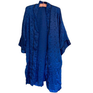 VICTORIA Secret Vintage Gold Label Vintage Blue Robe Damask Floral One Size